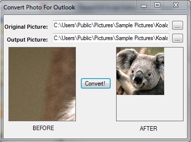 Automatically resize and crop photo for Exchange 2010
