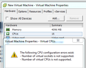 vCPU Provisioning Error