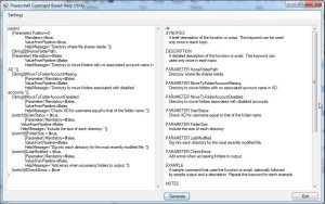 Comment Based Help Main Screen