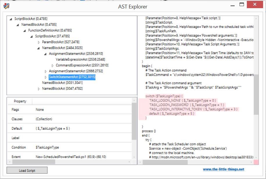 Exploring AST with one of my scripts.